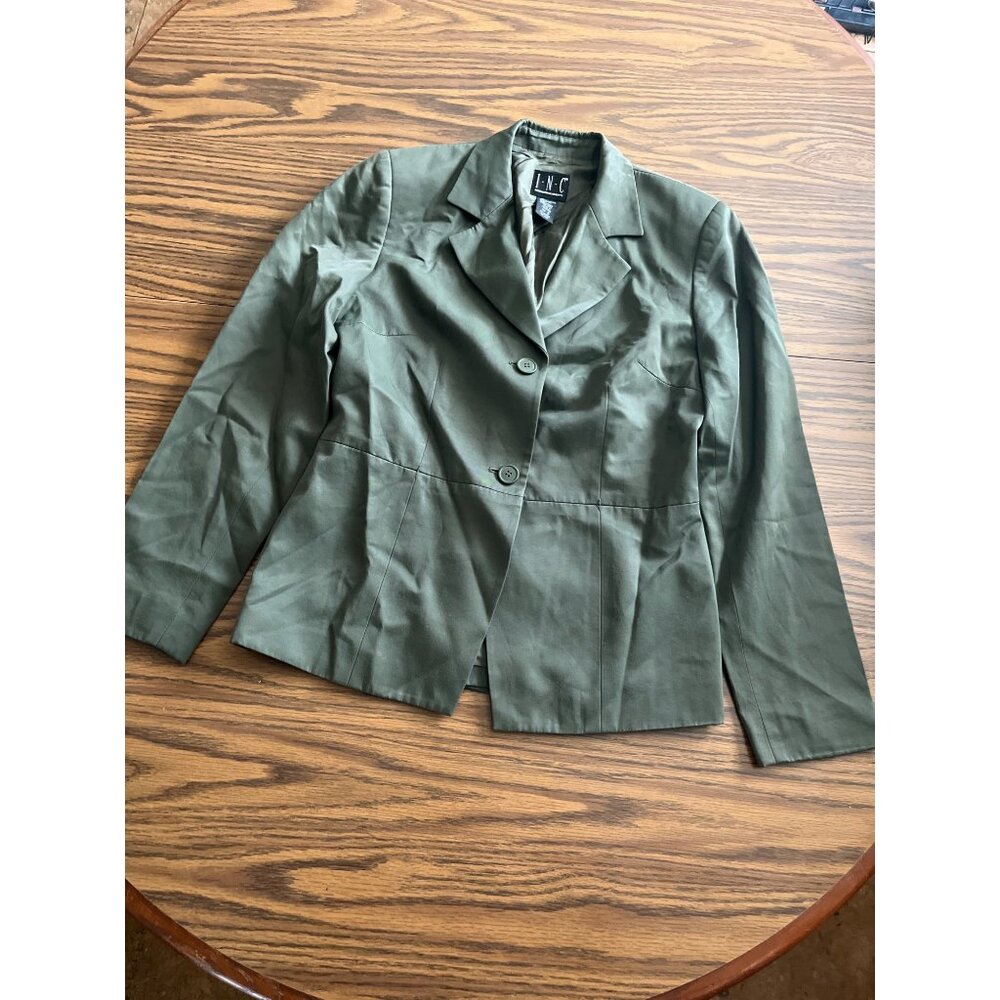 I•N•C• International Concepts green two button dress jacket size 6